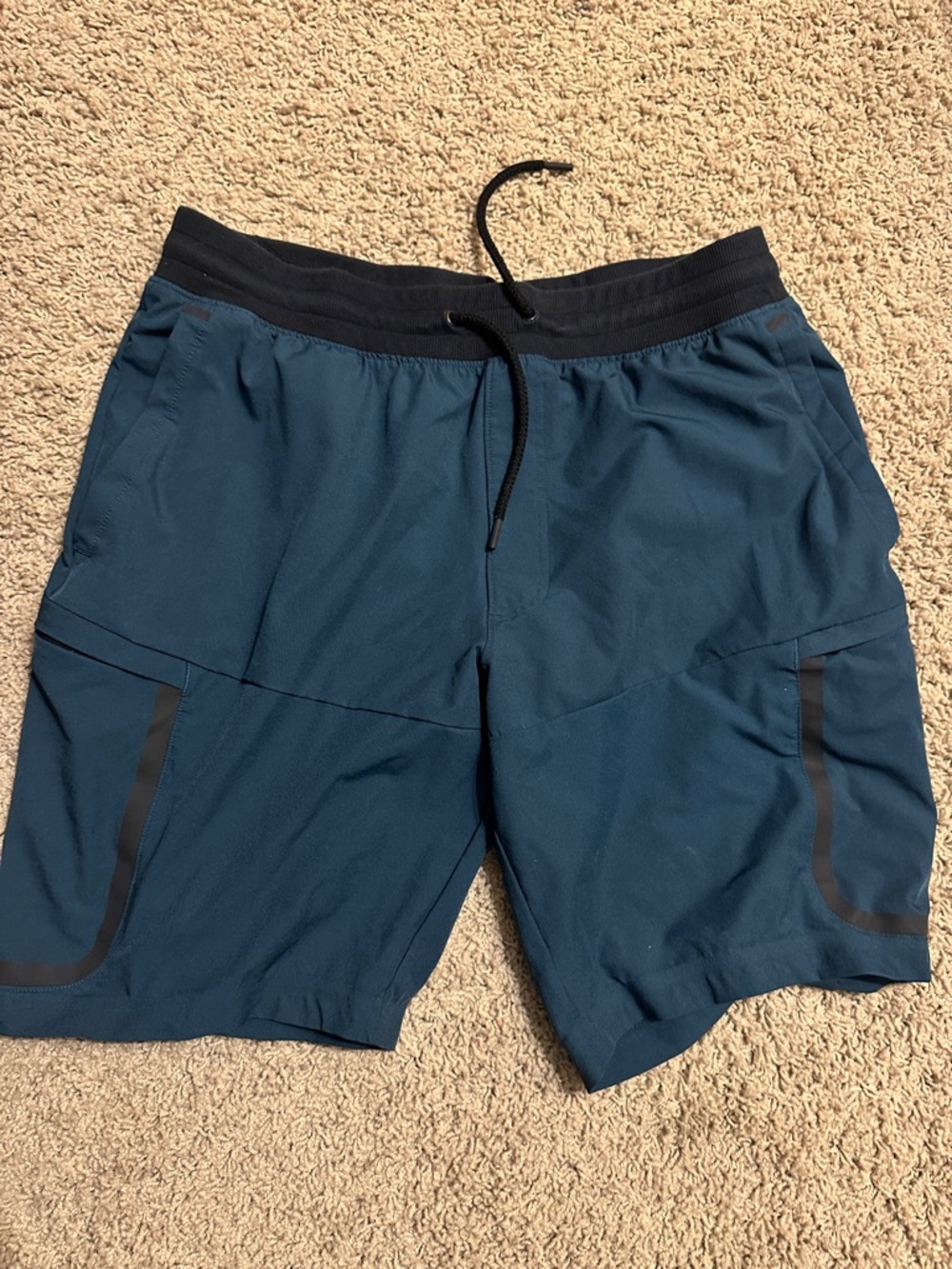 Under Armour Men's Athletic Shorts - Teal with Black Waistband